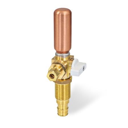 Everflow Icemaker Replacement Valve W/ Hammer Arrestor 1/2" PEX A Inlet x 1/4" Cmprssn Outlet, Lead Free Brass 545FH